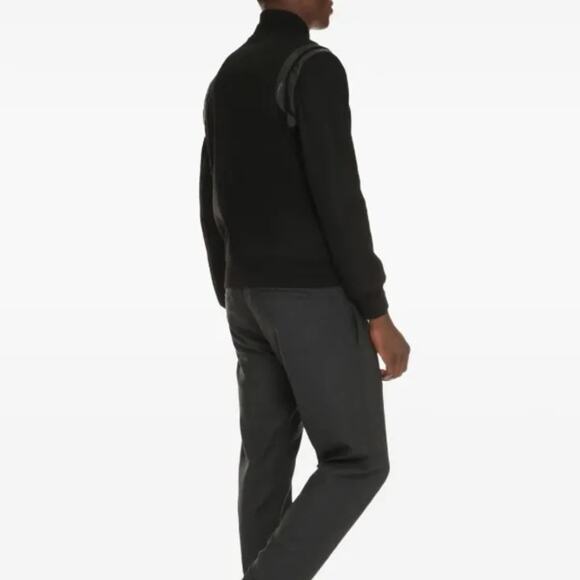 YSL Saint Laurent Men’s Wool Bomber Jacket Black Size 46 - Picture 5 of 13